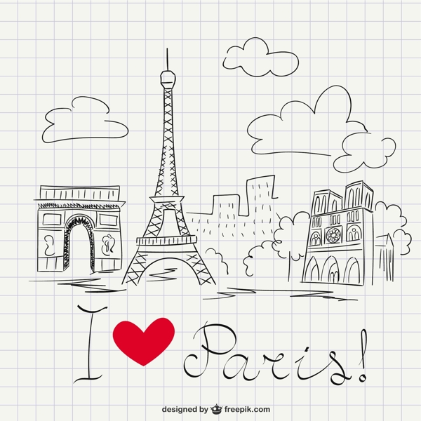 我爱巴黎素描