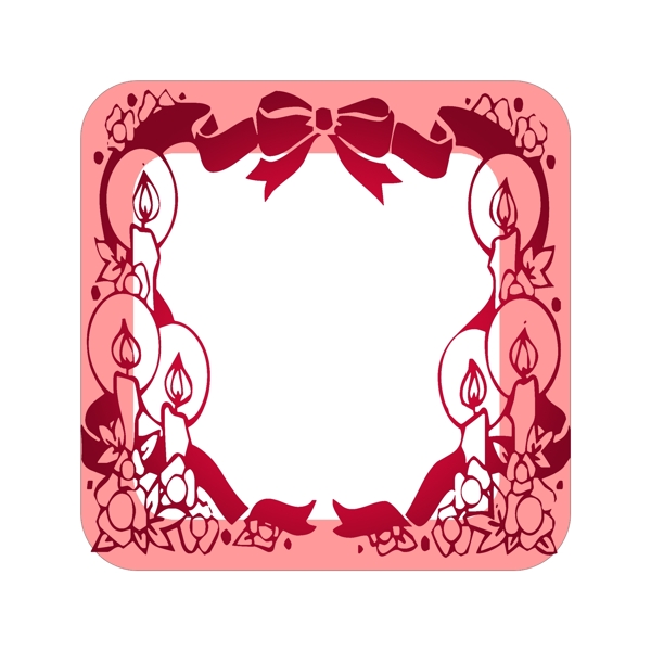 粉红色红色节日氛围二维码边框