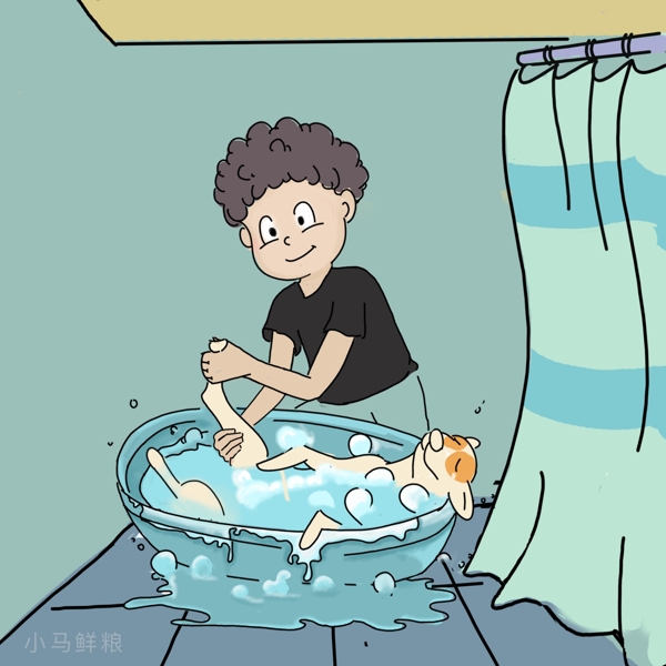 创意个性卡通狗洗澡