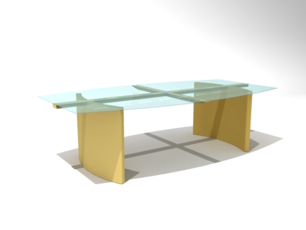 玻璃台面的桌子3D模型