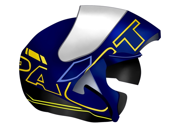 蓝色摩托车头盔插图