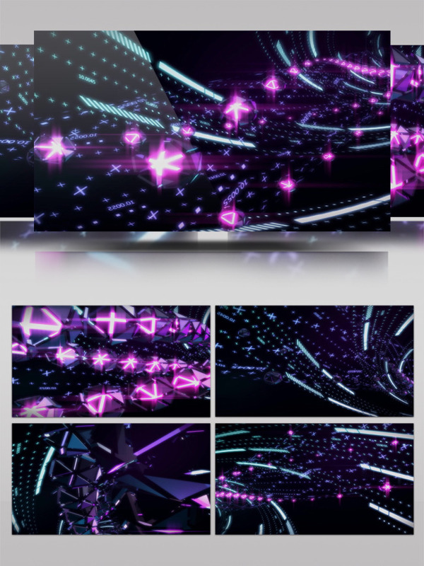 简约紫色光纤绚烂动感视频素材