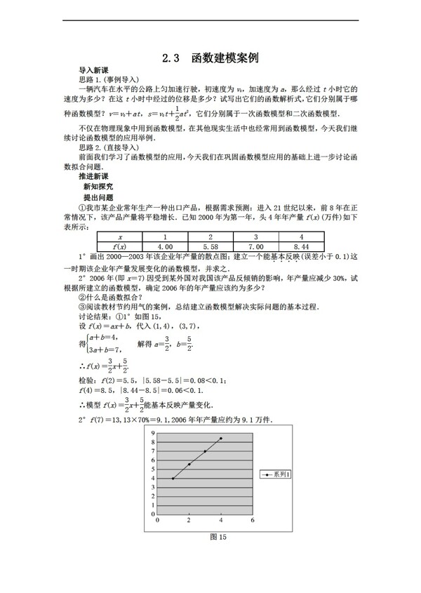 数学人教新课标A版函数建模案例教案