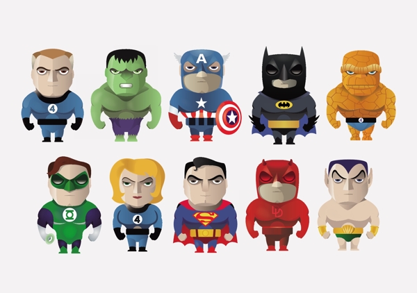10个超级英雄卡通图标