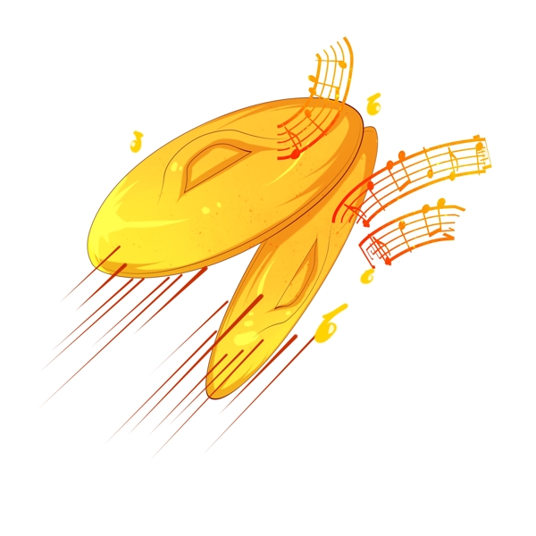 黄色的锣鼓装饰插画
