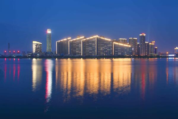 长沙湘江夜晚岸景图片
