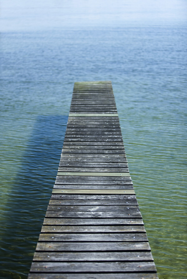 水面上的木桥风景