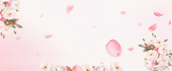 浪漫情人节粉色花朵玫瑰花花朵边框