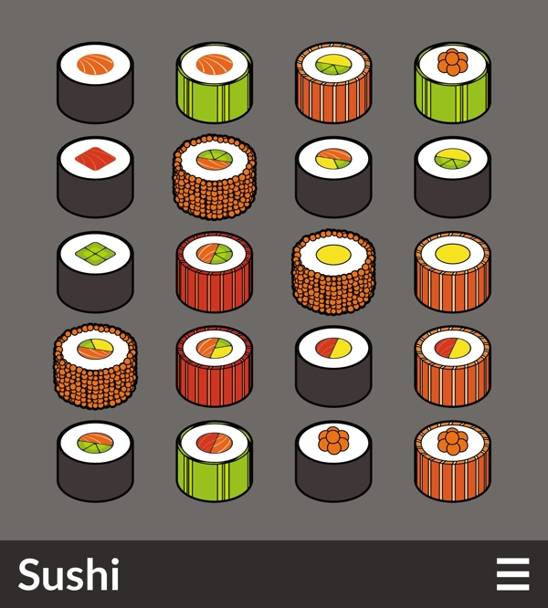 寿司图标矢量素材