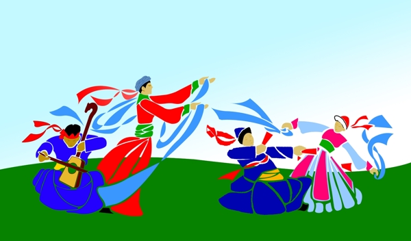 蒙古草原跳舞图片