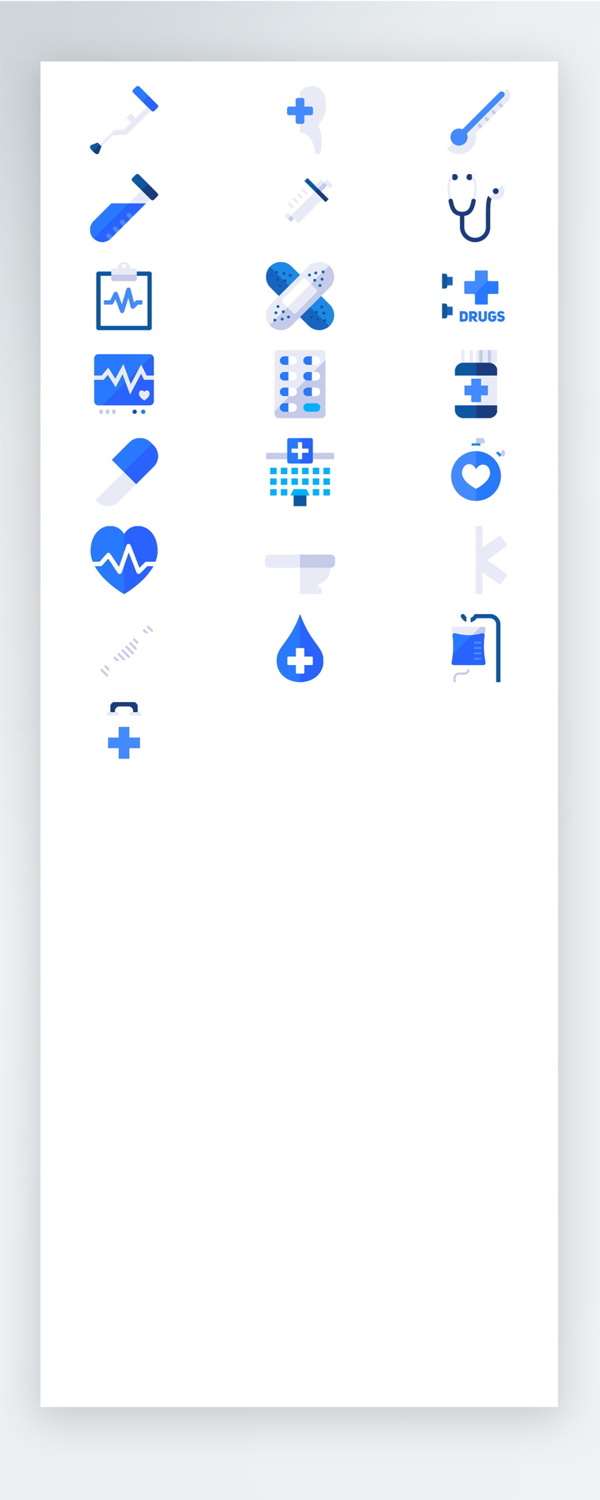 蓝色医疗护理图标矢量AI素材icon