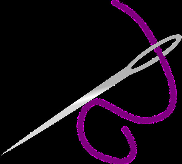紫色线缝纫针免抠png透明图层素材