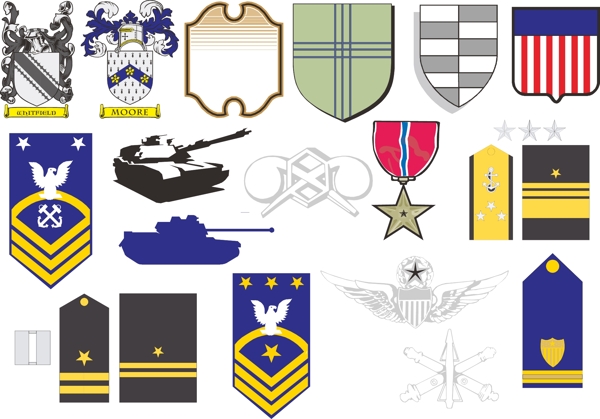 軍隊軍事獎章肩章盾牌軍事符號符號图片