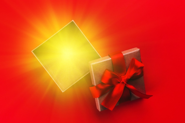金光闪闪的礼物盒