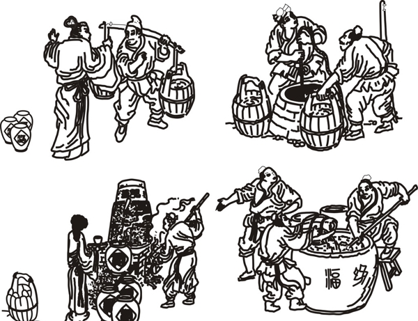 古代酿酒图图片