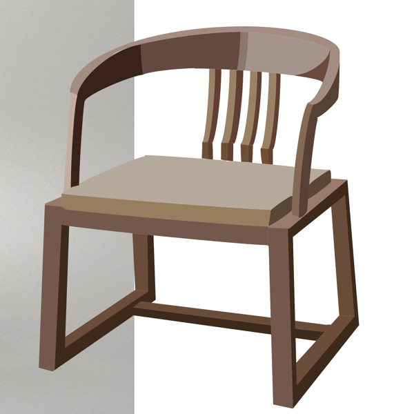 木头家具木椅插画