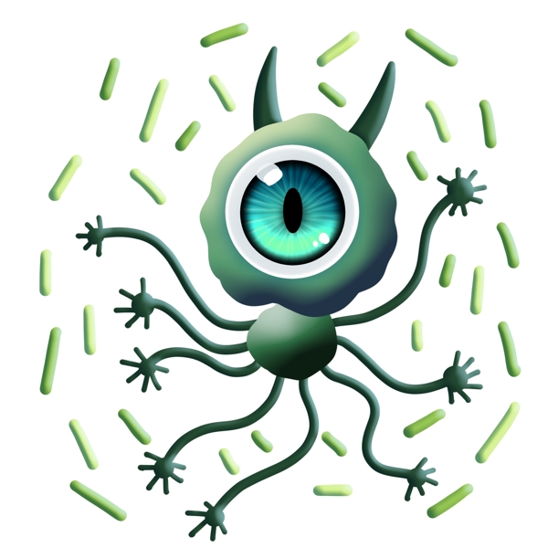 绿色犄角独眼触手细菌