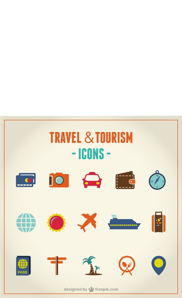 旅游和旅游的图标集