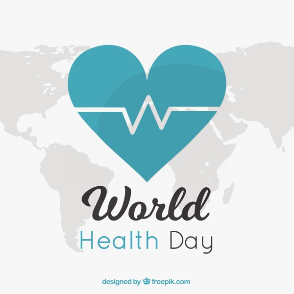 世界卫生日的绿色心脏背景