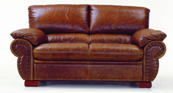 现代布朗双座椅真皮沙发