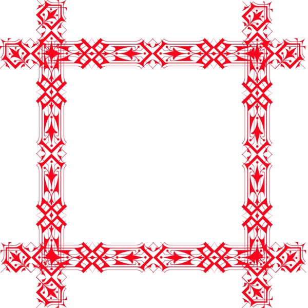红色传统边框元素