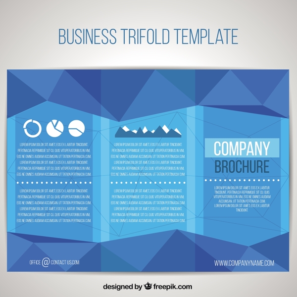 在蓝调的三角形业务指南模板