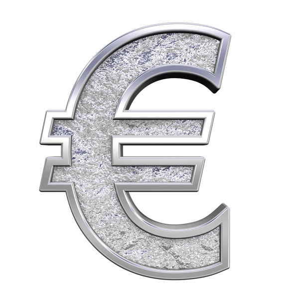 欧元符号从铬铸铁字母集