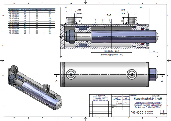 下载液压缸hydraulikzylinder25x16xlmm9尺寸