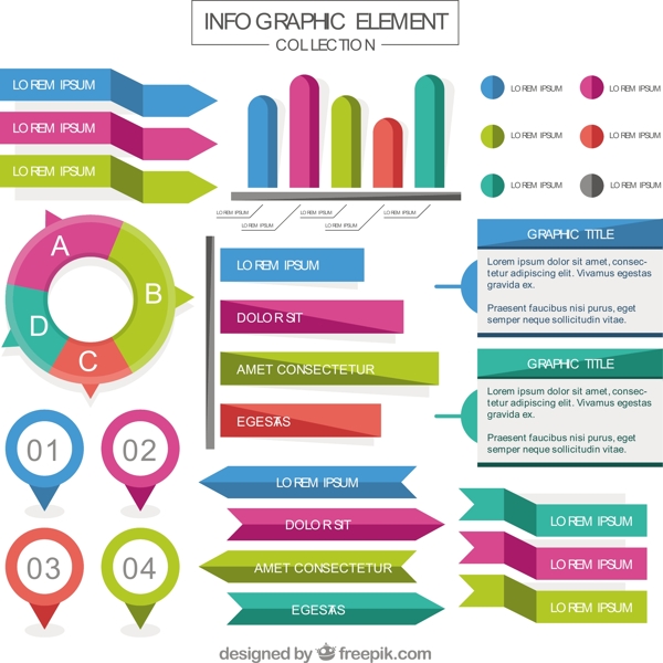 平板彩色图表元素的分类