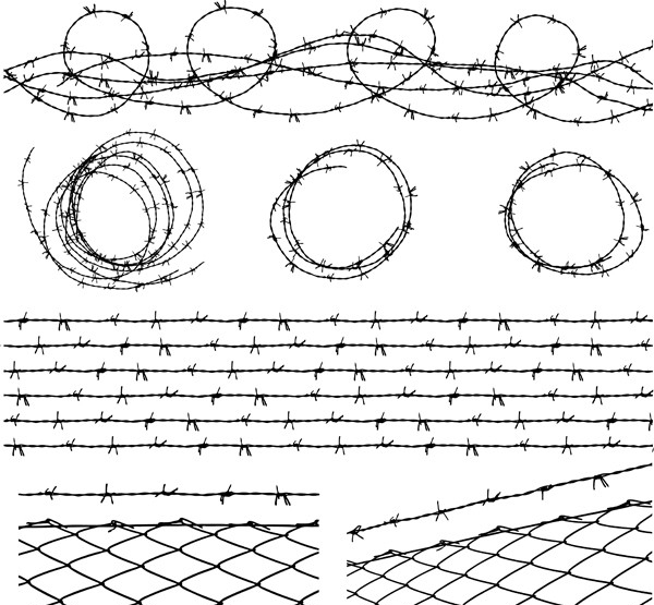 铁丝网矢量图片