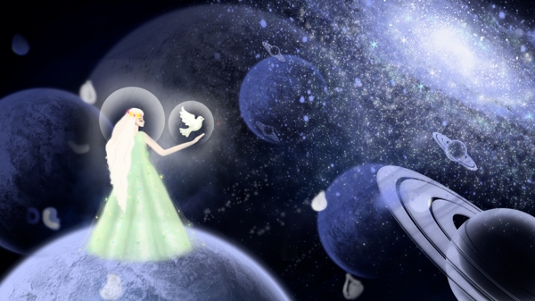 梦幻太空女孩与鸽子
