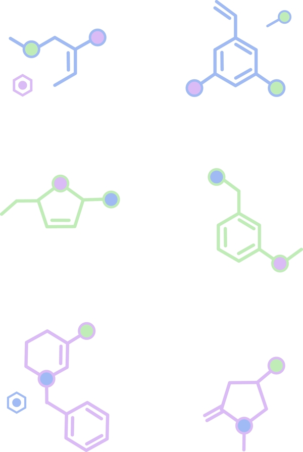 蓝绿紫色小清新化学分子式