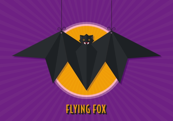自由飞翔的狐狸矢量图