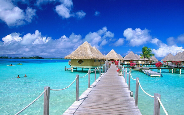 热带岛屿海滩自然风光高清风景