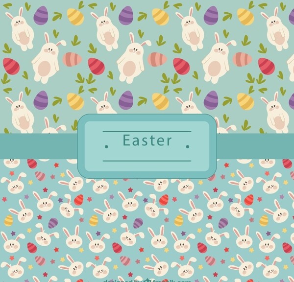 兔子和彩蛋无缝背景图片