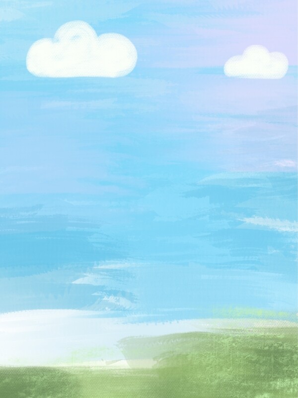 彩绘蓝天白云通用背景