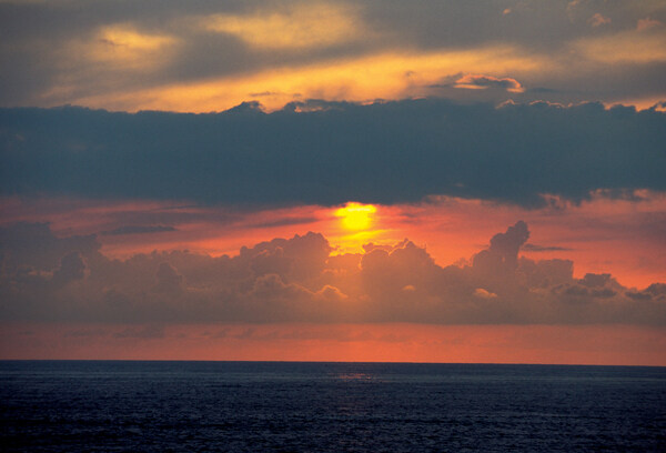 海面上的夕阳风景图片