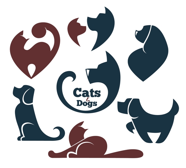 猫和狗标志图片