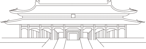 太和门手绘线条元素