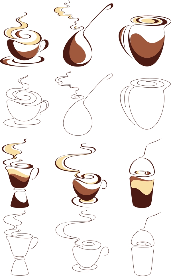 矢量图咖啡杯子咖啡
