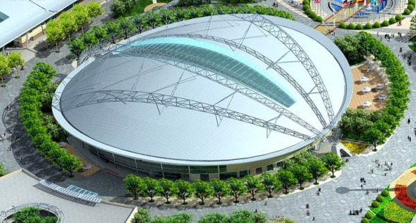 圆顶盖式艺术风格公共建筑3d效果图