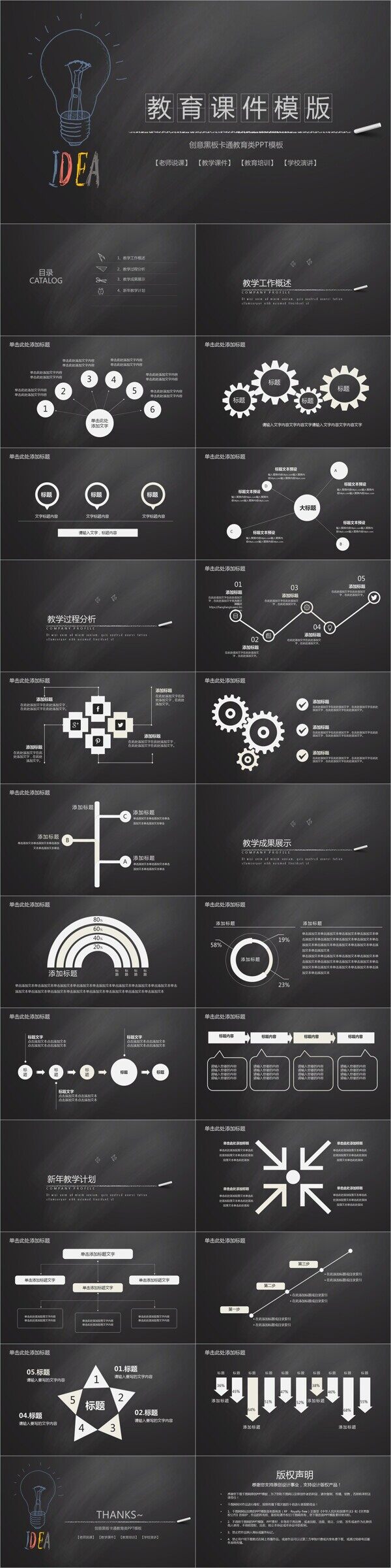 黑板风教育课件PPT模板