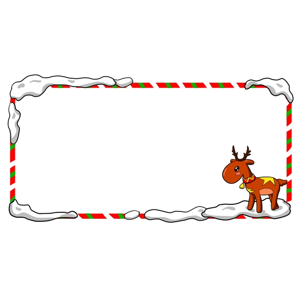 圣诞节红色的小鹿边框