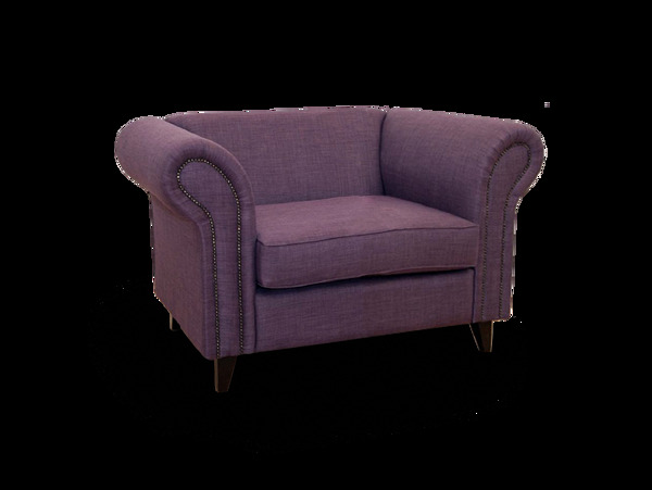紫色布艺扶手椅免抠png透明图层素材
