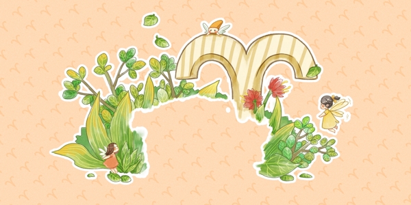 可爱植物小仙女广告背景