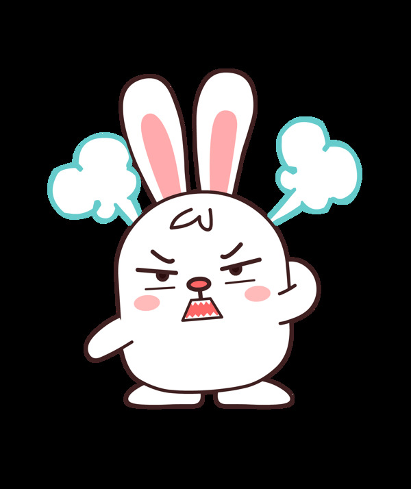 呆狸长长兔卡通兔子表情