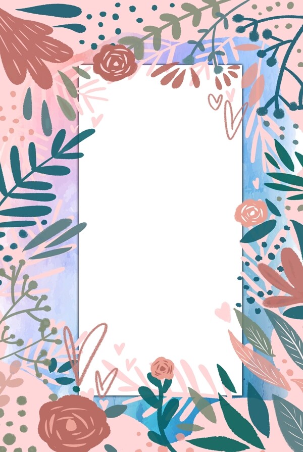 母亲节花卉植物花框边框背景