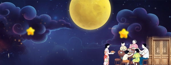 月亮八月十五中秋节背景图