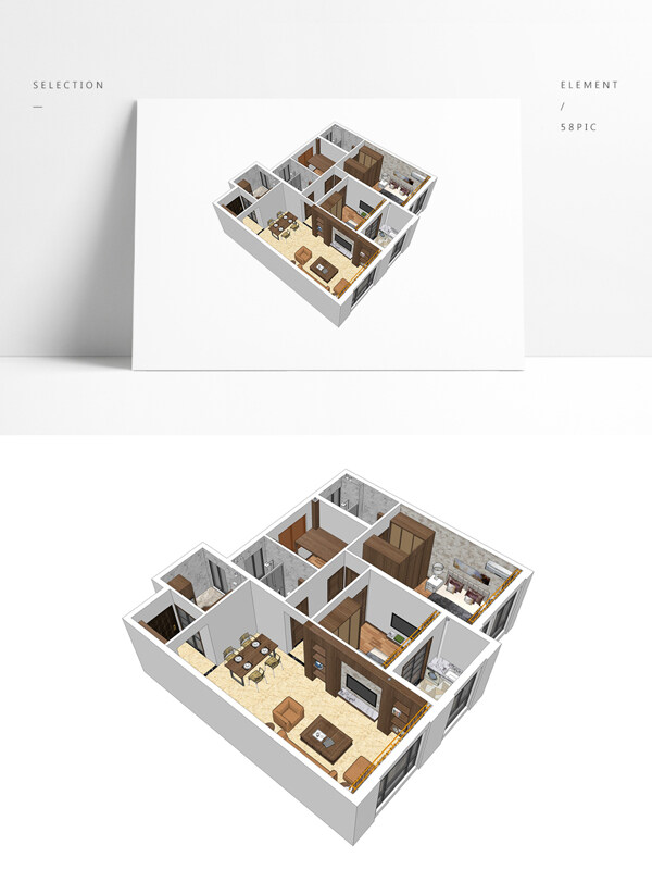 中式风格住宅SU透视模型