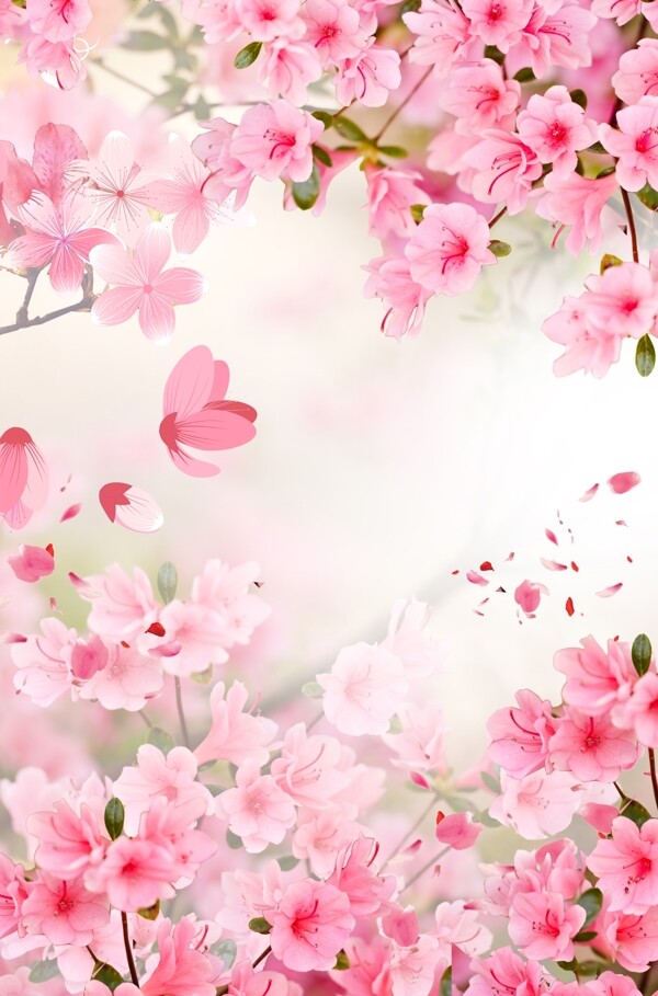 粉色樱花节唯美背景